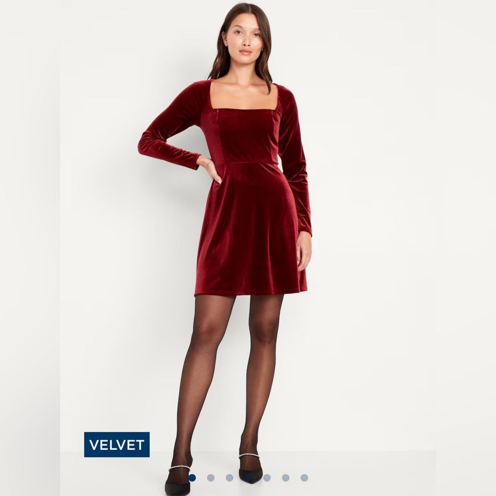 Velvet Fit and Flare Dress